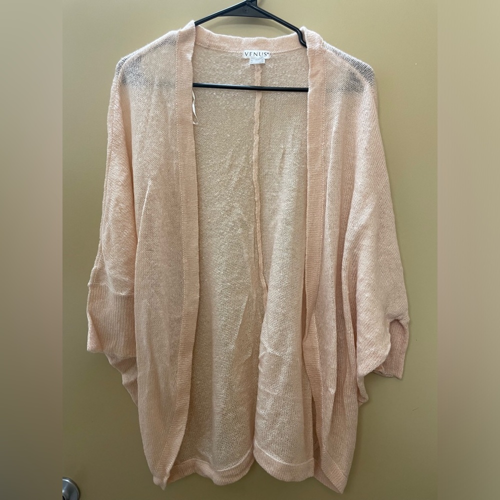 Venus EUC light pink open cardigan